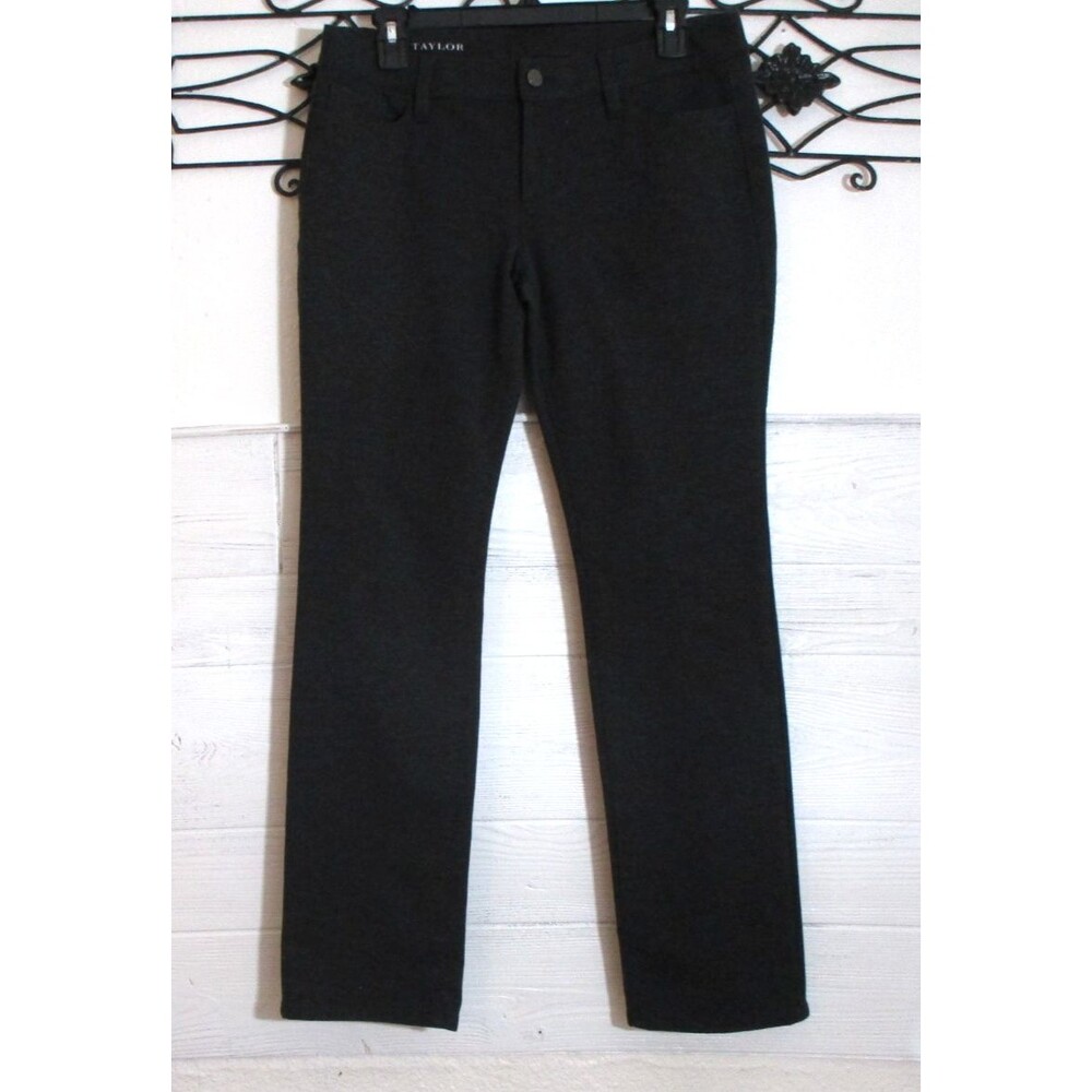 Ann Taylor Knit Pants Women's Size 10P Gray Tapered Leg Pockets